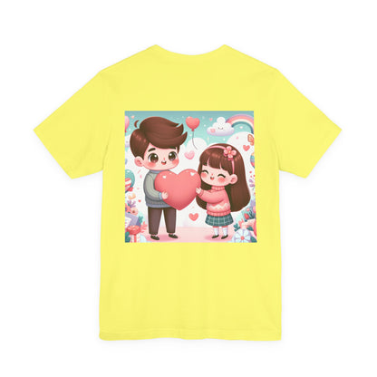Cute Couple Heart Graphic Tee - Valentine Kawaii Love T-Shirt