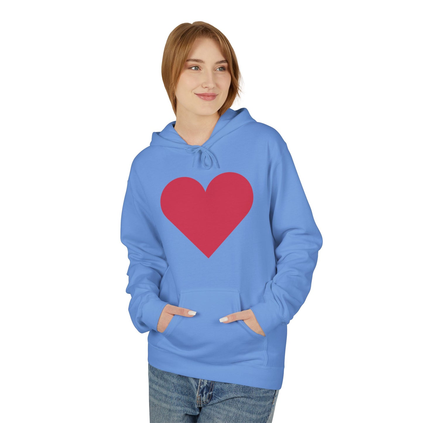Heart & Rose Pattern Hoodie — Romantic Floral Valentine Pullover