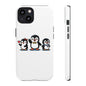 Penguin Pixel Trio Phone Case — Cute Retro 8‑Bit Penguin Family Protective Cover