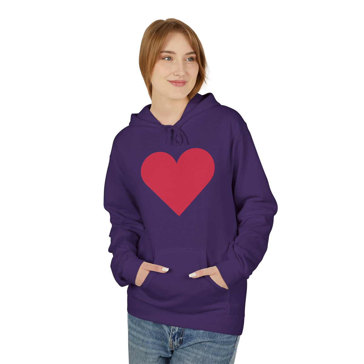 Heart & Rose Pattern Hoodie — Romantic Floral Valentine Pullover