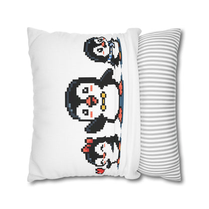Pixel Penguin Family Pillowcase — Cute Retro 8‑Bit Throw Pillow Cover