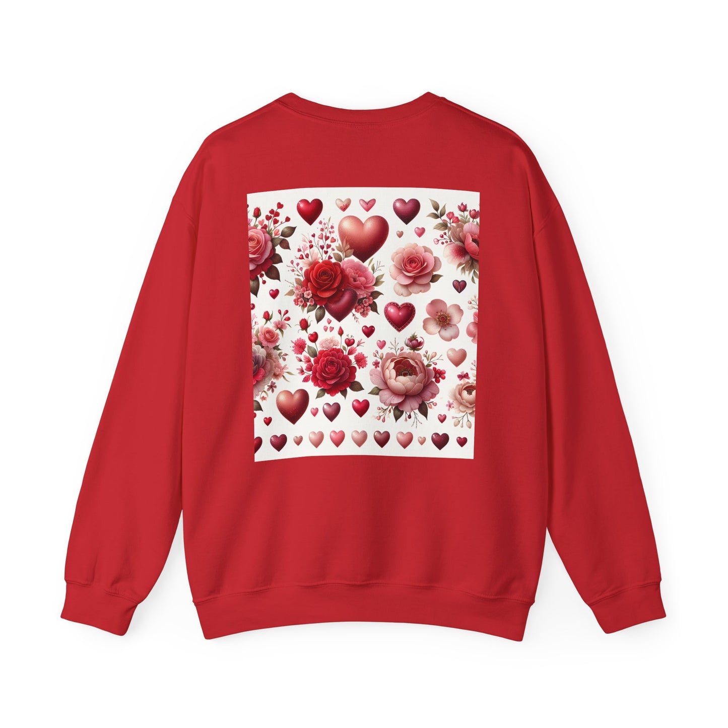 Romantic Floral Sweatshirt with Hearts