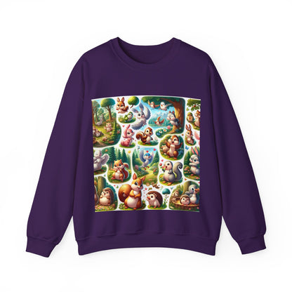 Whimsical Forest Animal Crewneck Sweatshirt | Cozy Unisex Heavy Blend™ Design