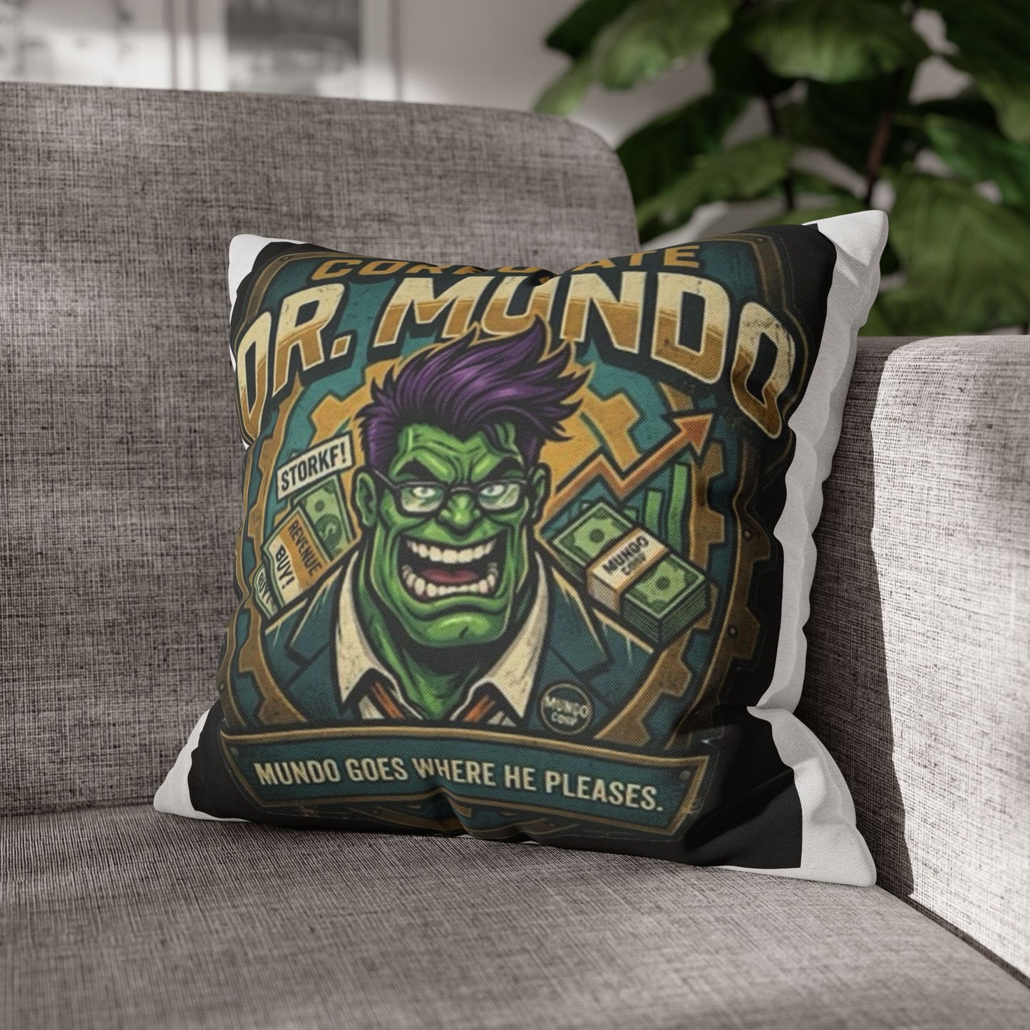 Dr. Mundo Corporate Pillowcase — Funny Gaming Monster Throw Pillowcase