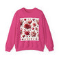 Romantic Floral Sweatshirt with Hearts