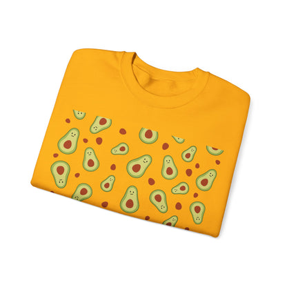 Cute Avocado Pattern Unisex Crewneck Sweatshirt - Perfect for Food Lovers