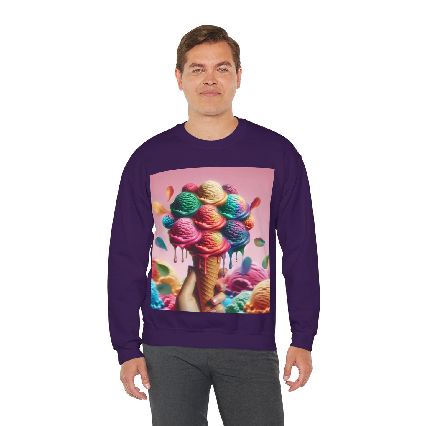 Colorful Ice Cream Crewneck Sweatshirt - Sweet Summer Vibes