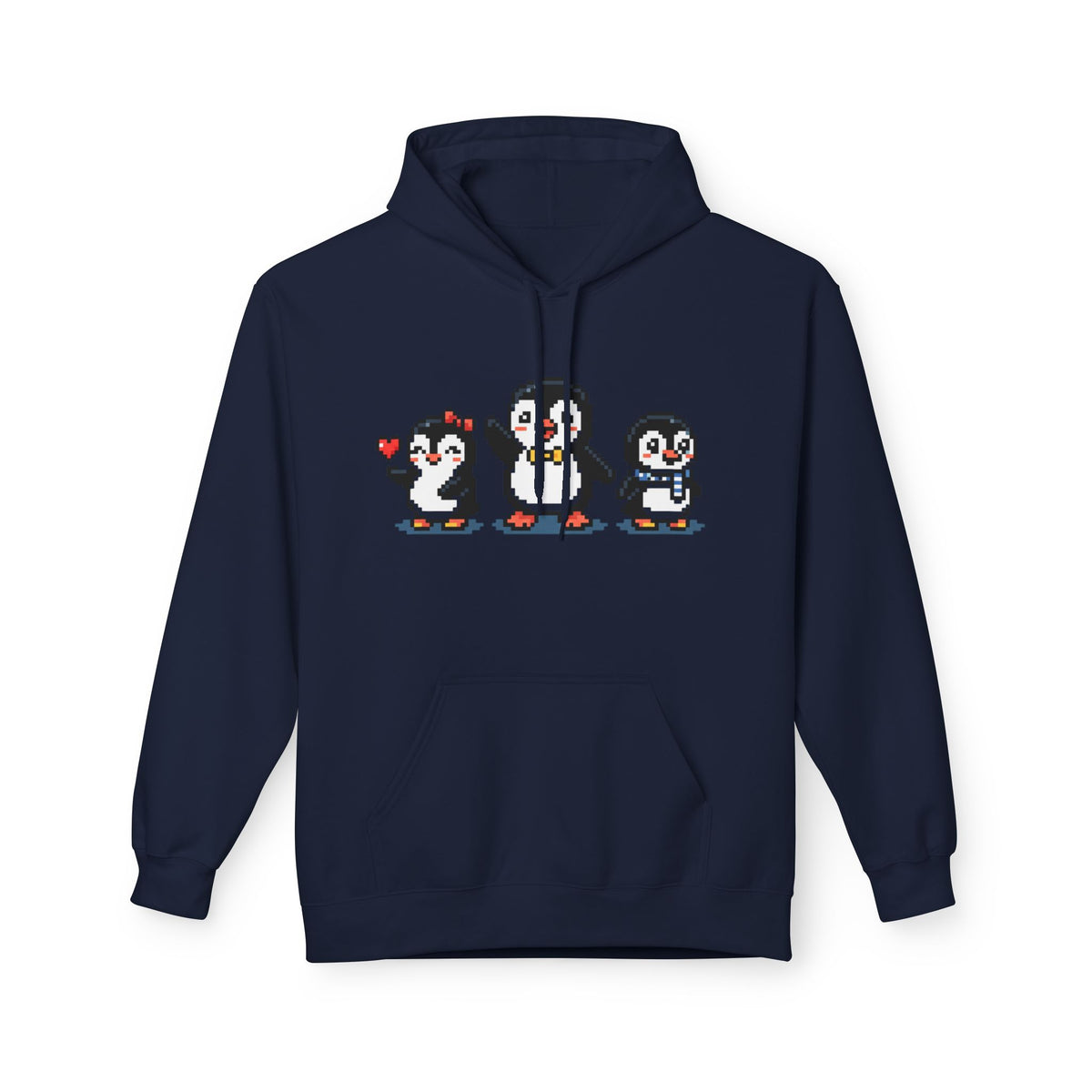 Pixel Penguin Hoodie — Cute Retro 8-Bit Penguin Family Pullover