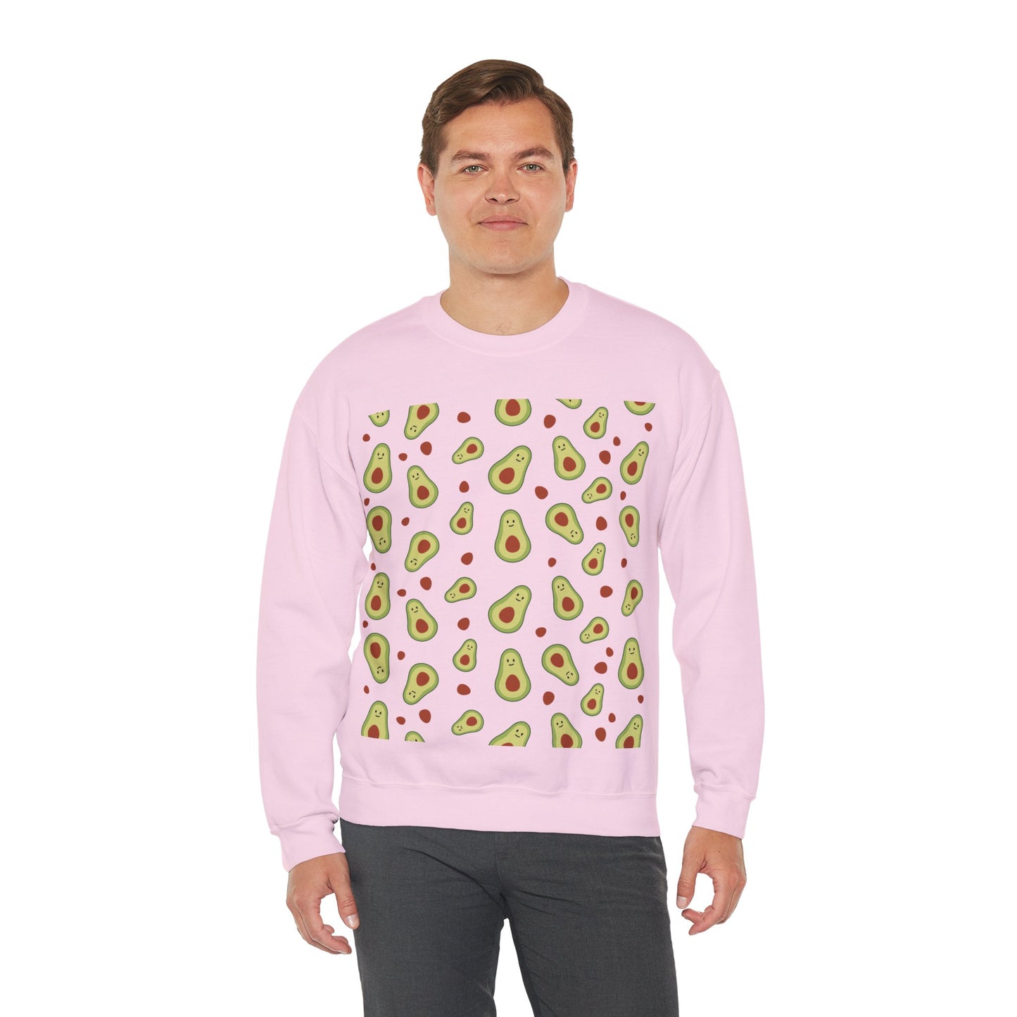 Cute Avocado Pattern Unisex Crewneck Sweatshirt - Perfect for Food Lovers