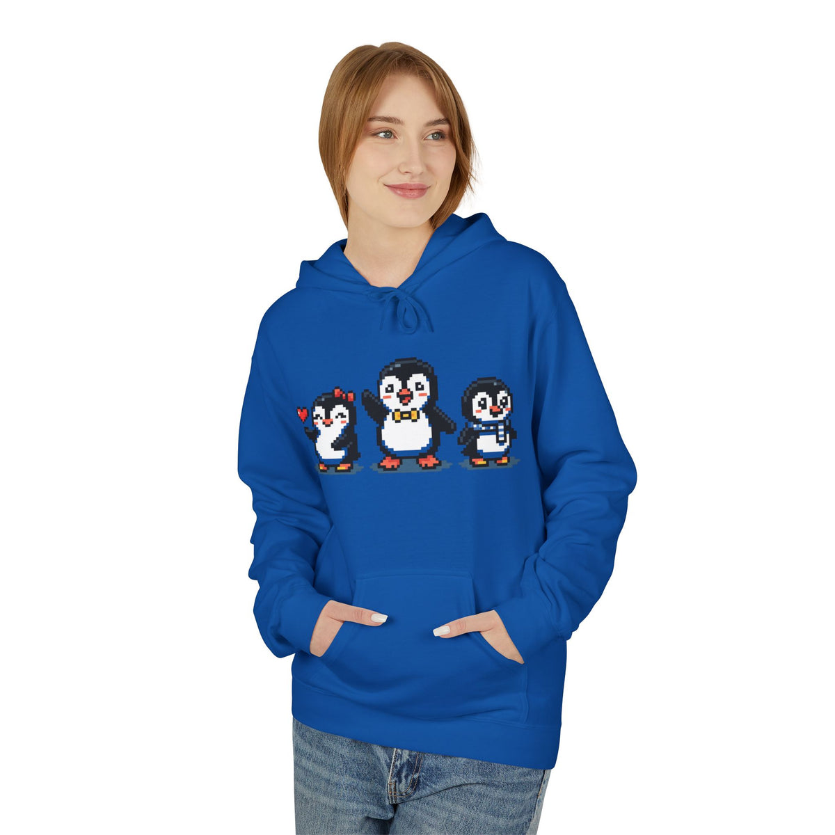 Pixel Penguin Hoodie — Cute Retro 8-Bit Penguin Family Pullover