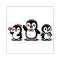 Cute Pixel Penguin Trio Square Sticker — Retro 8‑Bit Penguins for Laptops, Water Bottles & Scrapbooks