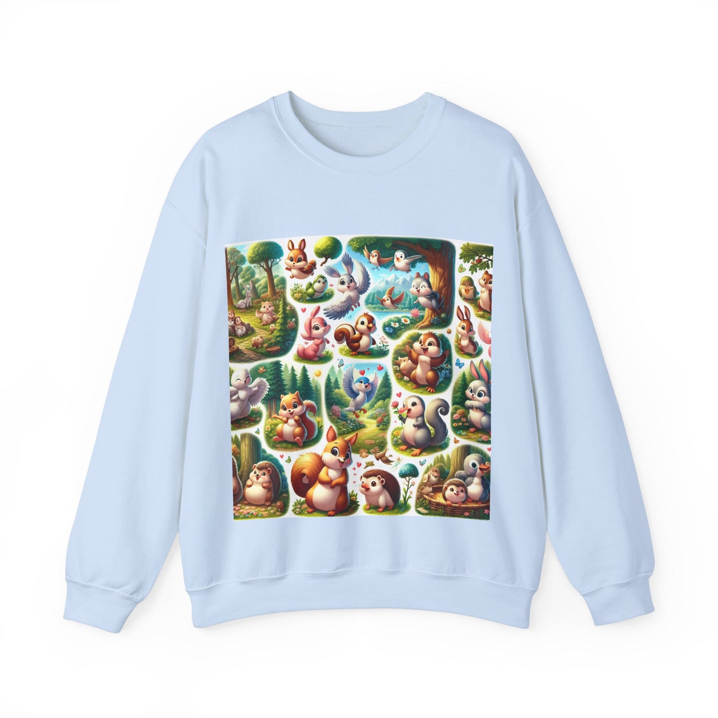 Whimsical Forest Animal Crewneck Sweatshirt | Cozy Unisex Heavy Blend™ Design