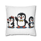 Pixel Penguin Family Pillowcase — Cute Retro 8‑Bit Throw Pillow Cover