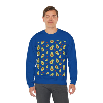 Cute Avocado Pattern Unisex Crewneck Sweatshirt - Perfect for Food Lovers