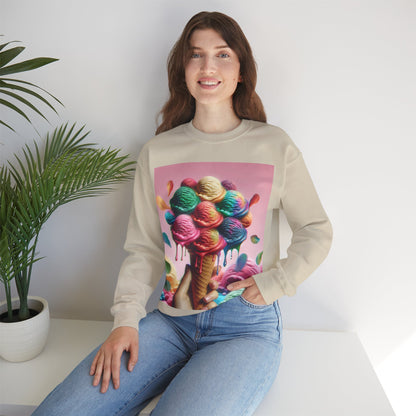 Colorful Ice Cream Crewneck Sweatshirt - Sweet Summer Vibes