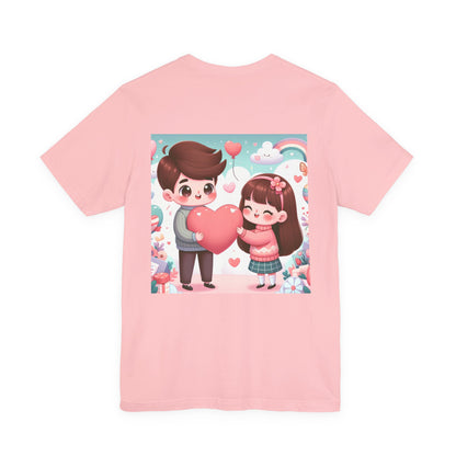 Cute Couple Heart Graphic Tee - Valentine Kawaii Love T-Shirt