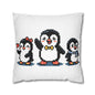 Pixel Penguin Family Pillowcase — Cute Retro 8‑Bit Throw Pillow Cover