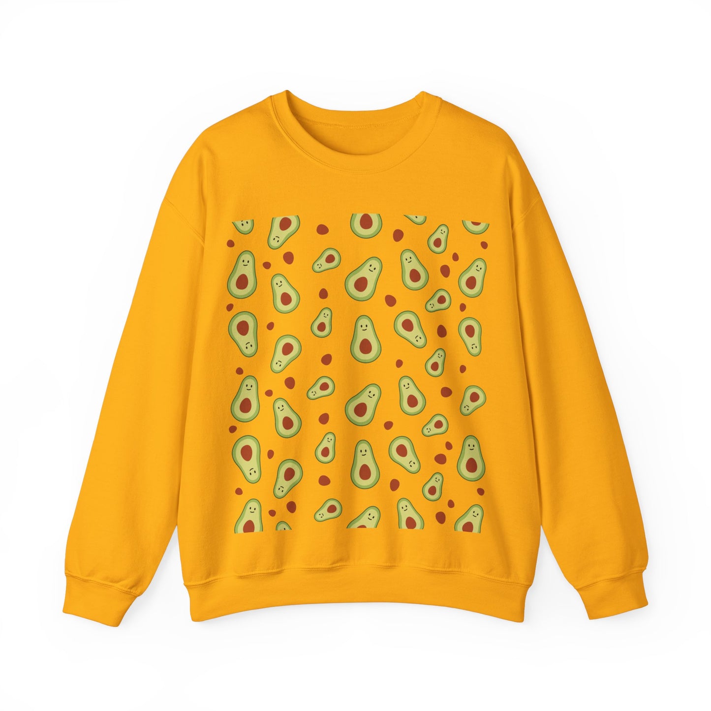 Cute Avocado Pattern Unisex Crewneck Sweatshirt - Perfect for Food Lovers