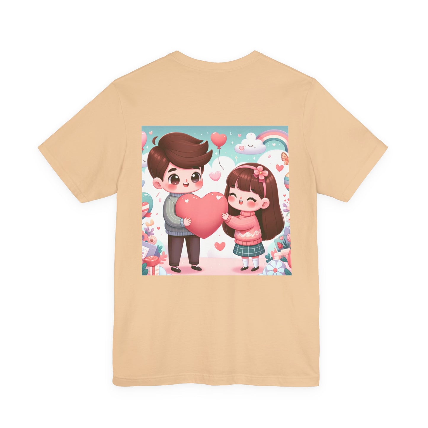 Cute Couple Heart Graphic Tee - Valentine Kawaii Love T-Shirt