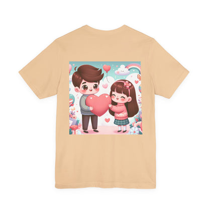 Cute Couple Heart Graphic Tee - Valentine Kawaii Love T-Shirt