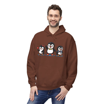 Pixel Penguin Hoodie — Cute Retro 8-Bit Penguin Family Pullover