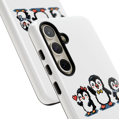 Penguin Pixel Trio Phone Case — Cute Retro 8‑Bit Penguin Family Protective Cover