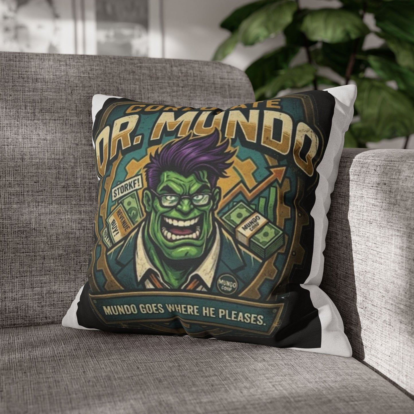 Dr. Mundo Corporate Pillowcase — Funny Gaming Monster Throw Pillowcase