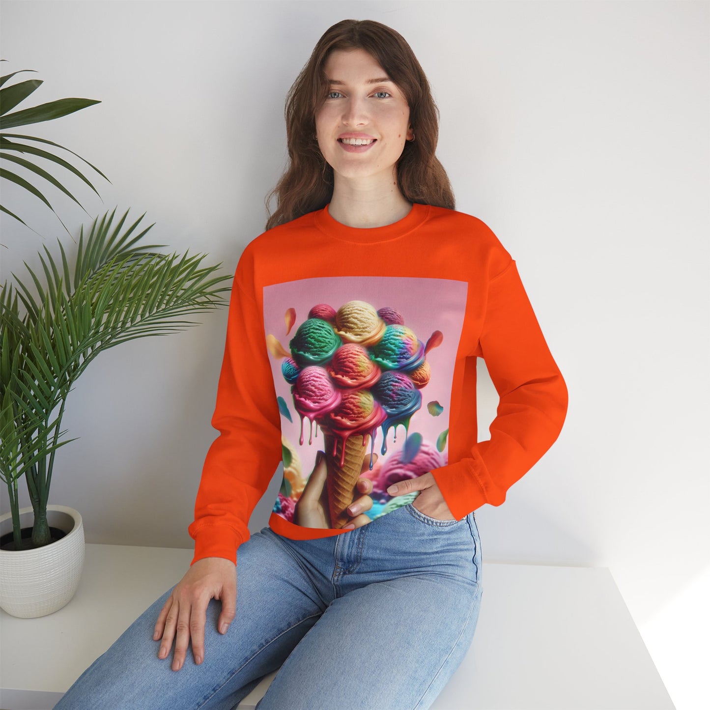 Colorful Ice Cream Crewneck Sweatshirt - Sweet Summer Vibes