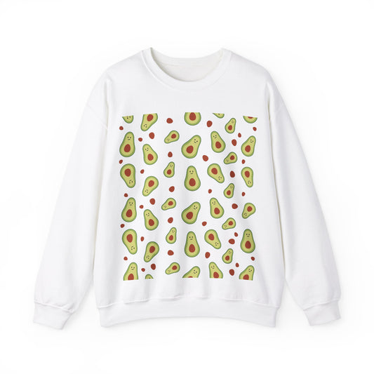 Cute Avocado Pattern Unisex Crewneck Sweatshirt - Perfect for Food Lovers