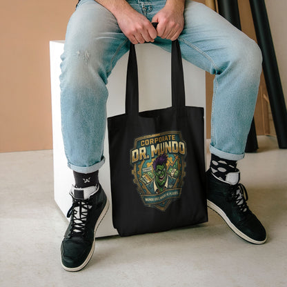 Tote Bag — "Corporate Dr. Mundo" Gamer Tote with Humorous League of Legends Design
