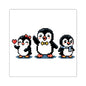 Cute Pixel Penguin Trio Square Sticker — Retro 8‑Bit Penguins for Laptops, Water Bottles & Scrapbooks