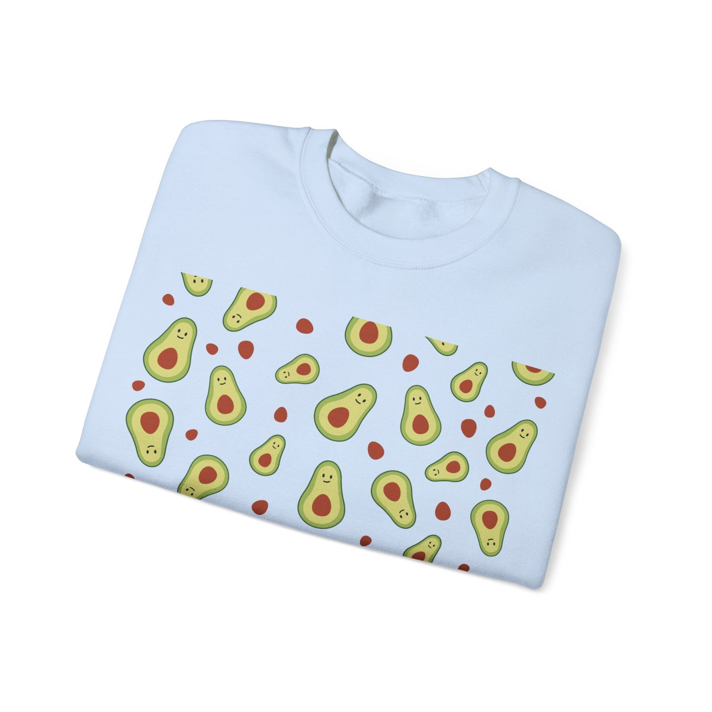 Cute Avocado Pattern Unisex Crewneck Sweatshirt - Perfect for Food Lovers