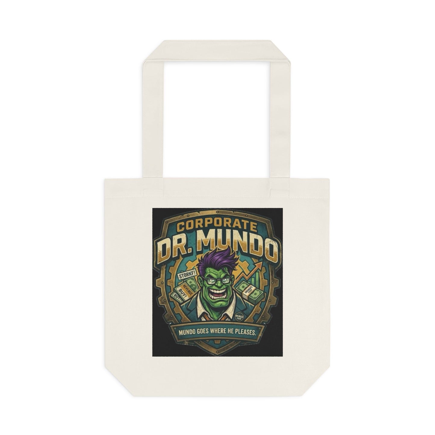 Tote Bag — "Corporate Dr. Mundo" Gamer Tote with Humorous League of Legends Design