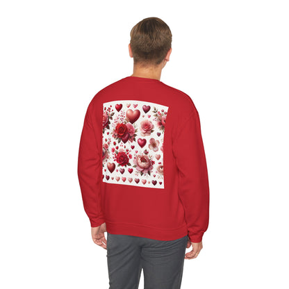 Romantic Floral Sweatshirt with Hearts