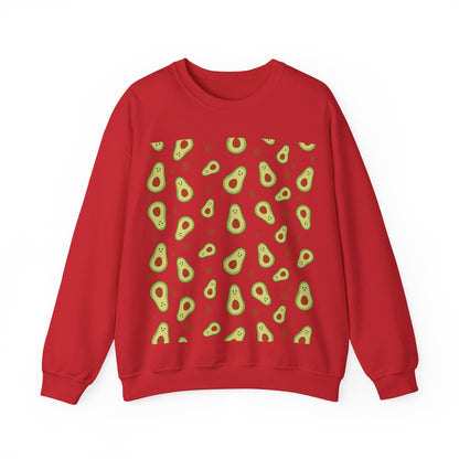 Cute Avocado Pattern Unisex Crewneck Sweatshirt - Perfect for Food Lovers