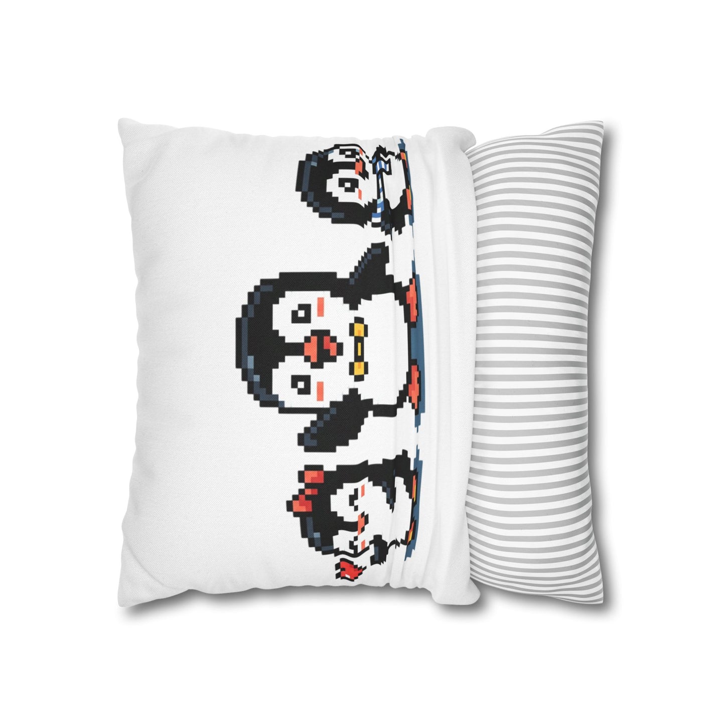 Pixel Penguin Family Pillowcase — Cute Retro 8‑Bit Throw Pillow Cover