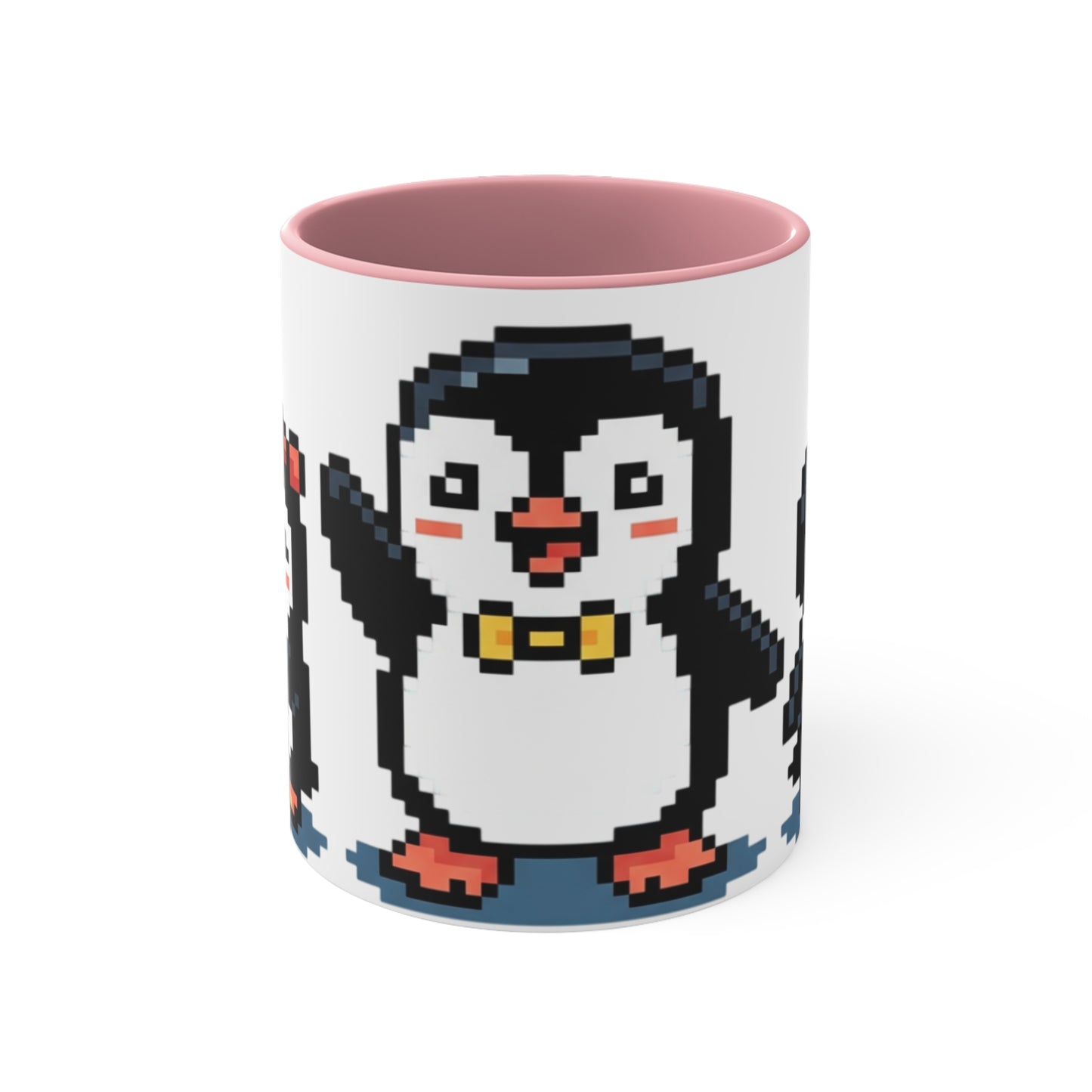 Pixel Penguin Accent Mug — Cute 8‑Bit Penguin Couple 11oz Coffee Cup