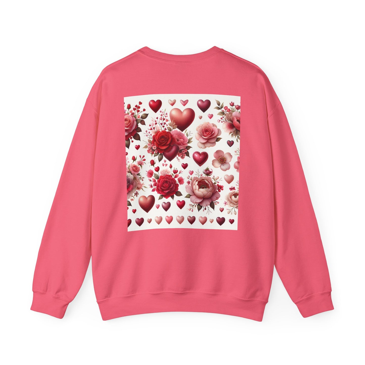 Romantic Floral Sweatshirt with Hearts