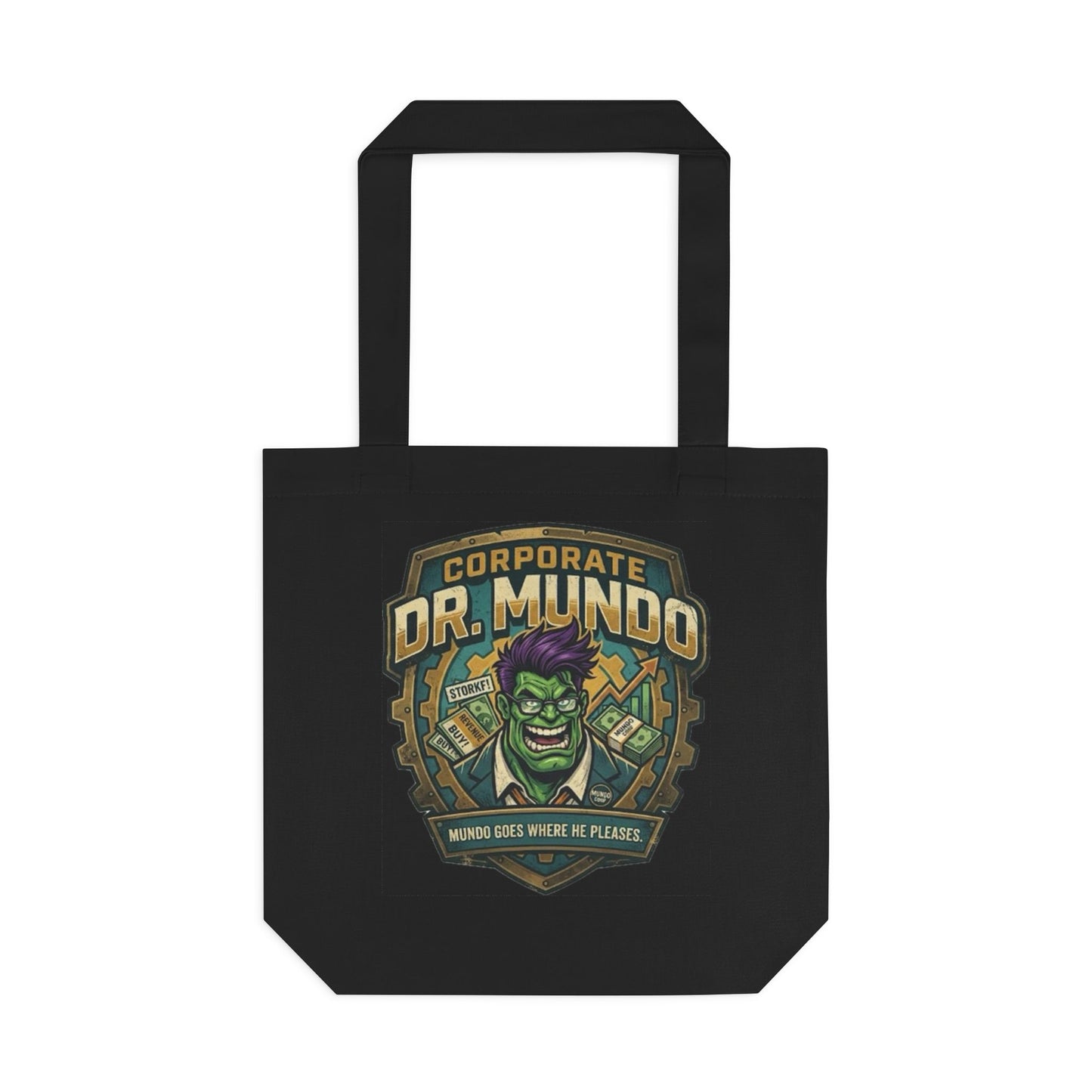 Tote Bag — "Corporate Dr. Mundo" Gamer Tote with Humorous League of Legends Design