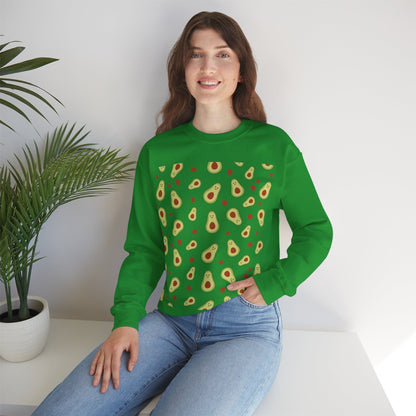 Cute Avocado Pattern Unisex Crewneck Sweatshirt - Perfect for Food Lovers