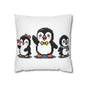 Pixel Penguin Family Pillowcase — Cute Retro 8‑Bit Throw Pillow Cover