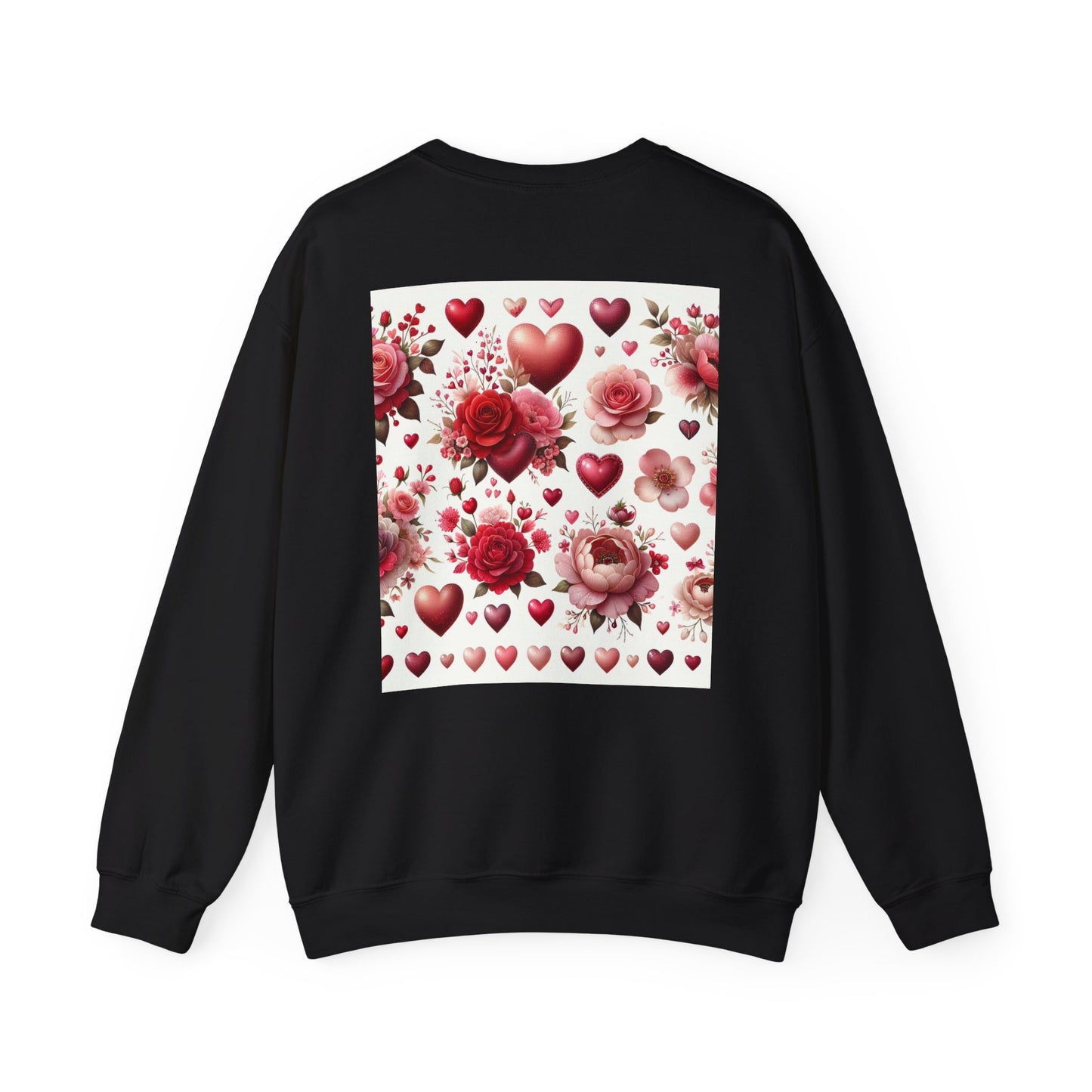 Romantic Floral Sweatshirt with Hearts