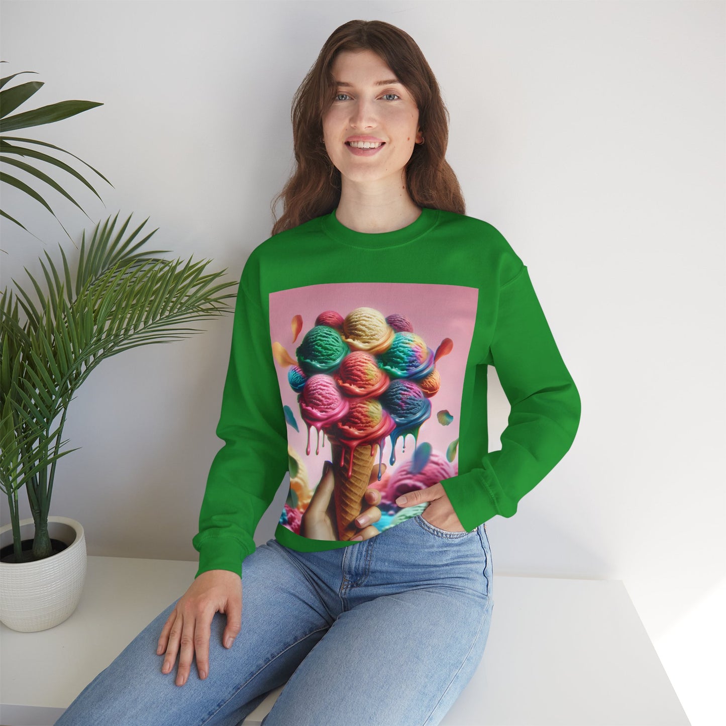 Colorful Ice Cream Crewneck Sweatshirt - Sweet Summer Vibes