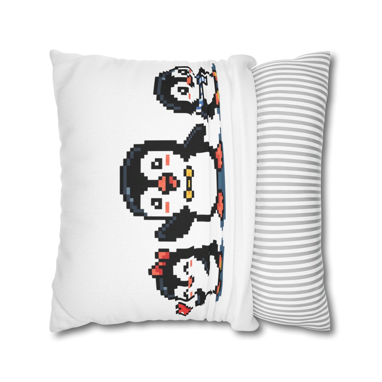 Pixel Penguin Family Pillowcase — Cute Retro 8‑Bit Throw Pillow Cover