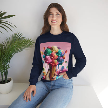 Colorful Ice Cream Crewneck Sweatshirt - Sweet Summer Vibes