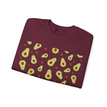 Cute Avocado Pattern Unisex Crewneck Sweatshirt - Perfect for Food Lovers