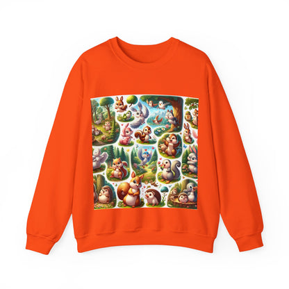 Whimsical Forest Animal Crewneck Sweatshirt | Cozy Unisex Heavy Blend™ Design