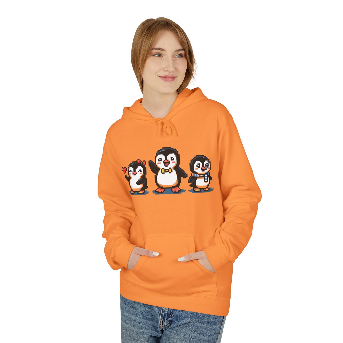 Pixel Penguin Hoodie — Cute Retro 8-Bit Penguin Family Pullover