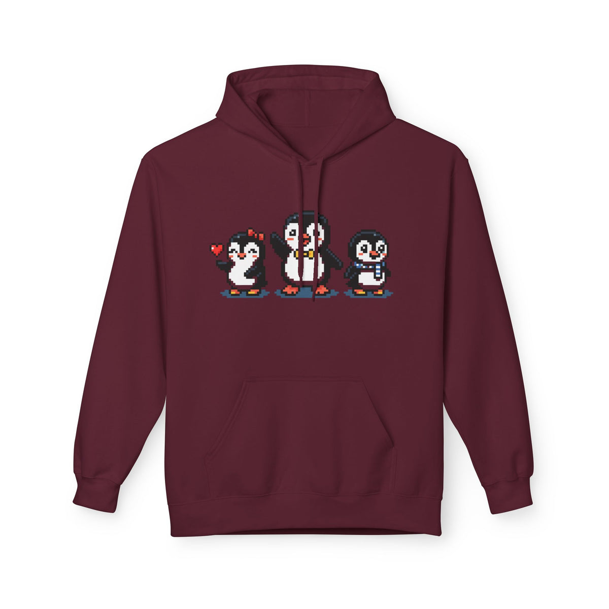 Pixel Penguin Hoodie — Cute Retro 8-Bit Penguin Family Pullover