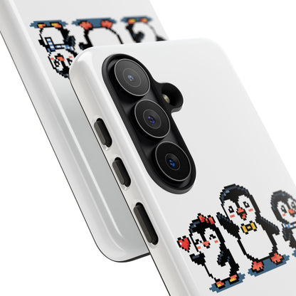 Penguin Pixel Trio Phone Case — Cute Retro 8‑Bit Penguin Family Protective Cover